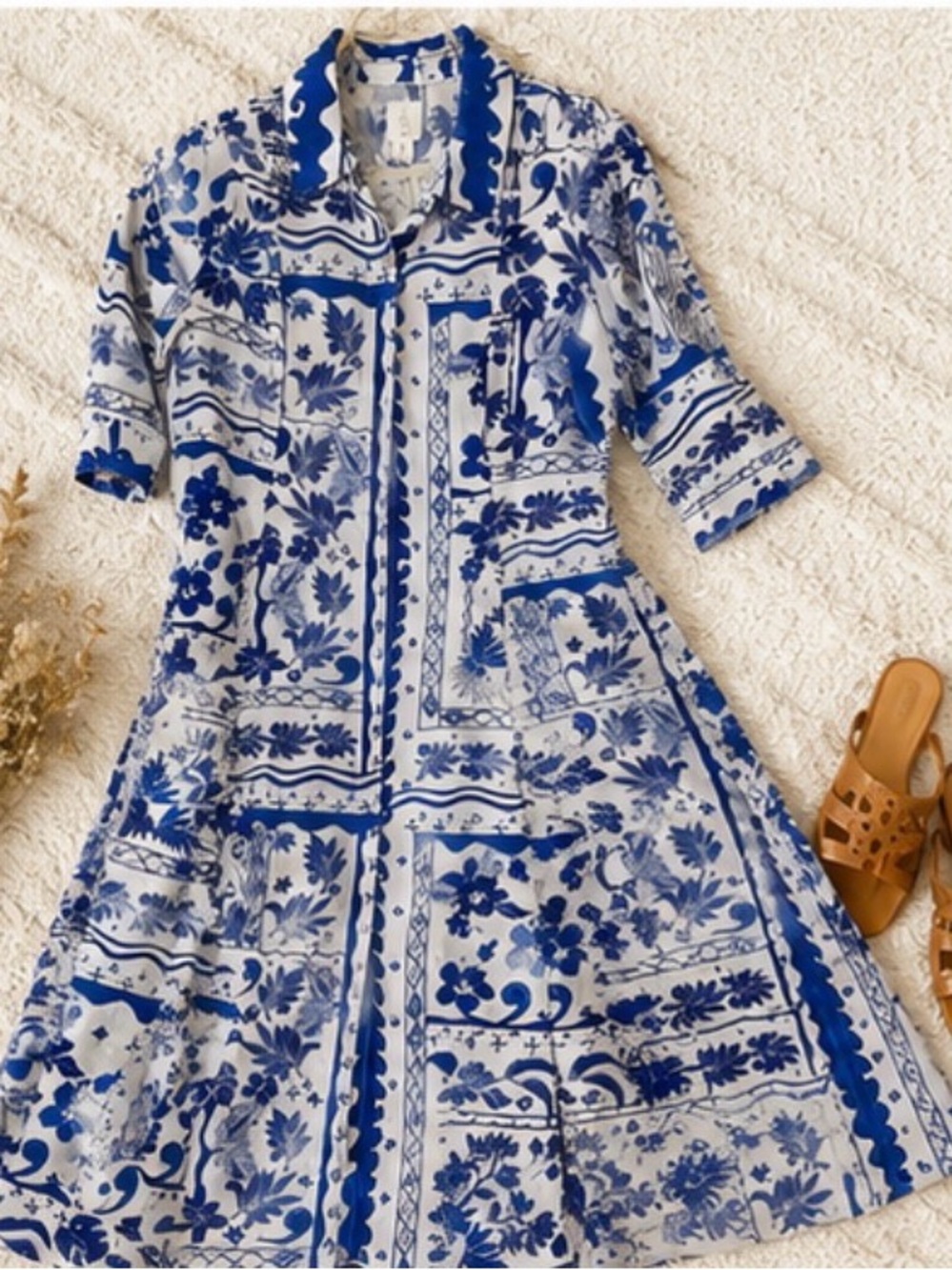 Joie Blue and White Floral Dress